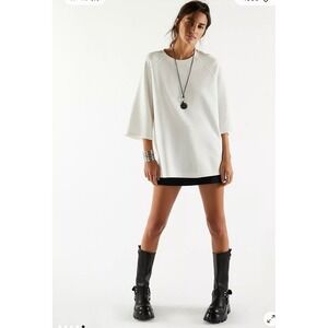 Free People We The Free Joah Tee White Oversized Raglan Sleeve
